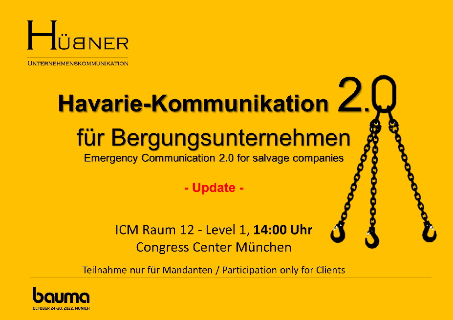 2022 BAUMA Update Hinweisschild